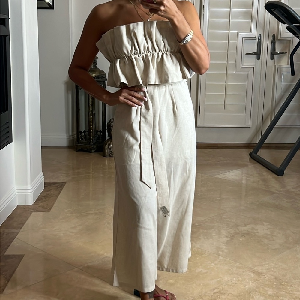💕Cute 100% linen one piece💕